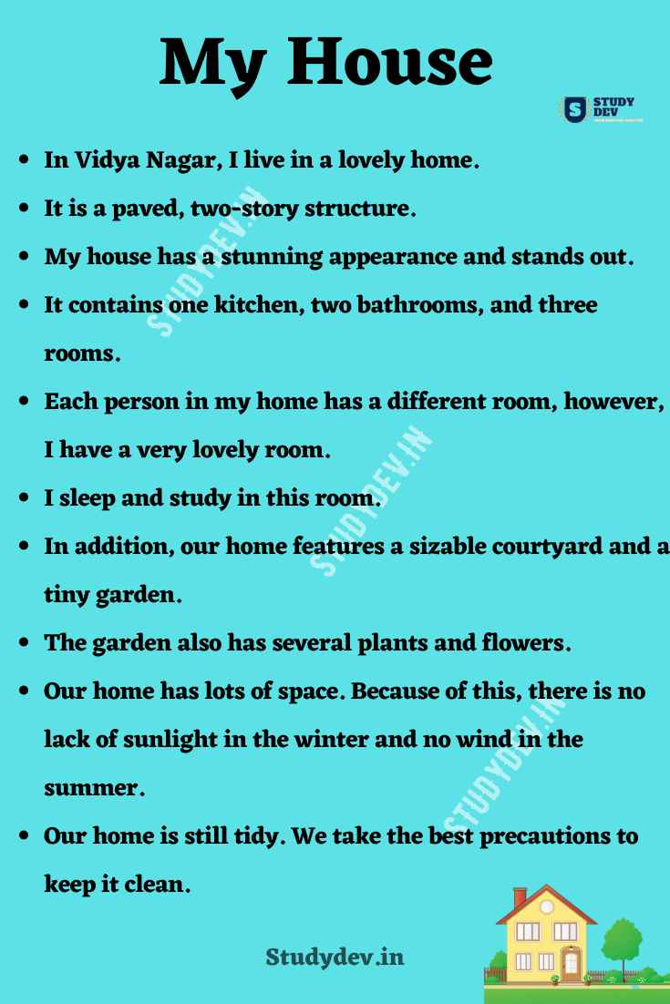 my house 10 lines for class 5